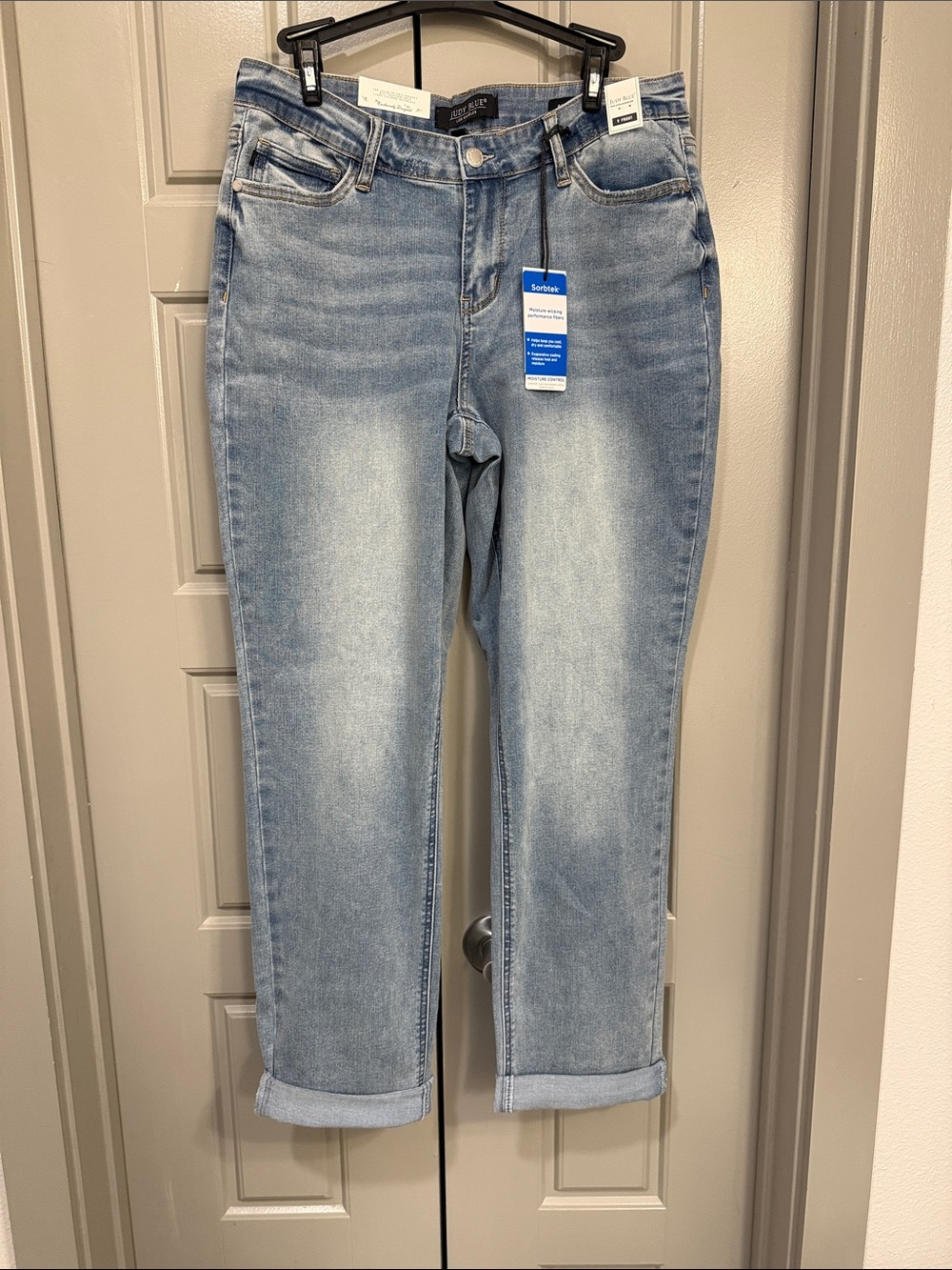 Judy Blue Boyfriend Fit Light Wash Jeans Sorbtek Stretch Denim Size 9/29